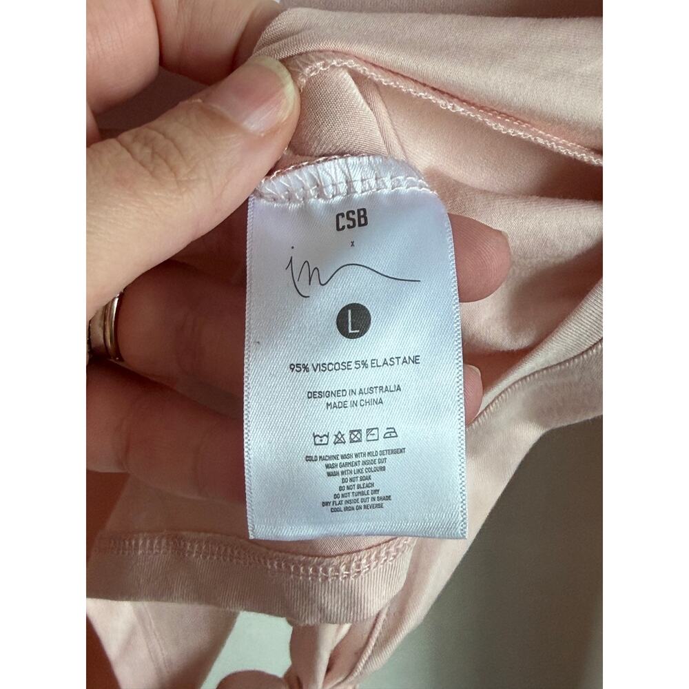 CSB Ballet Long Sleeve V-Neck Cropped Wrap Top Blush Women's Size Large NWT - Picture 9 of 10